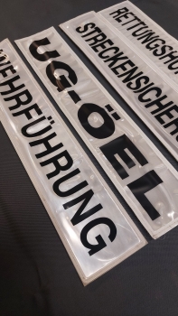 Preview: Rückenschilder weiss/schwarz, Rückenschild weiss mit schwarzer Schrift, Sonderpreisartikel, Rückenschilder in 42x8 cm,