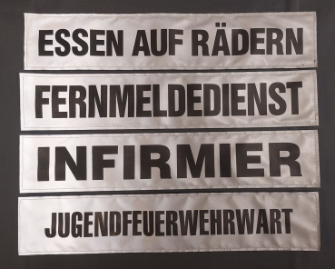Preview: Rückenschild 3M/silber s, Sonderpreisartikel, silberne Schilder mit schwarzer Schrift, Rückenschilder in 42x8 cm,