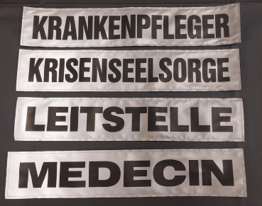 Preview: Rückenschild 3M/silber s, Sonderpreisartikel, silberne Schilder mit schwarzer Schrift, Rückenschilder in 42x8 cm,