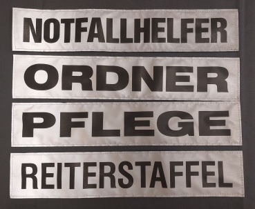 Preview: Rückenschild 3M/silber s, Sonderpreisartikel, silberne Schilder mit schwarzer Schrift, Rückenschilder in 42x8 cm,