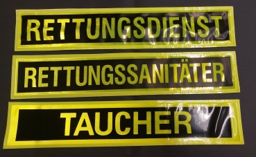 Preview: Rückenschild gelb/schwarz-negativ, Sonderpreisartikel, Rückenschild in gelb/schwarz, Rückenschilder in gelb 42x8 cm,