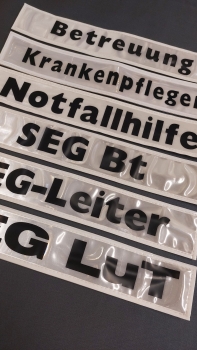 Rückenschilder weiß/schwarz 30x5cm s, Sonderpreisartikel, Rückenschilder in 30x5 cm,