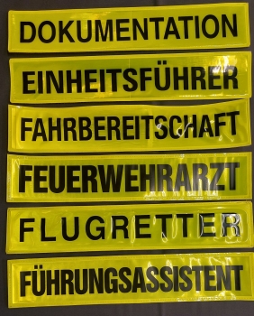 Preview: Rückenschild gelb/schwarz, Sonderpreisartikel, Rückenschilder gelb mit schwarzer Schrift,