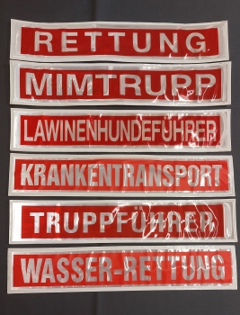 Preview: Rückenschild weiss/rot-negativ, Sonderpreisartikel, Rückenschild in 42x8 cm, weiss/rote Schilder,