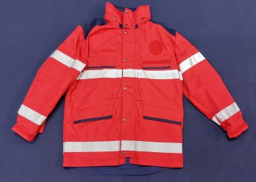 Preview: Einsatzanorak dunkelrot/blau, Sonderpreisartikel, dunkelrote Jacke mit Reflexstreifen, Jacke mit FESTEN Armen,