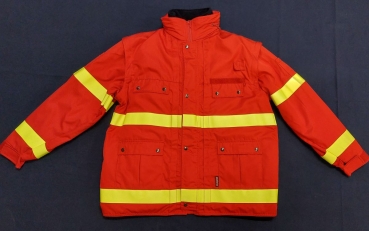 Einsatzanorak dunkelrot/blau, Sonderpreisartikel, dunkelrote Jacke mit Reflexstreifen, Jacke mit FESTEN Armen,