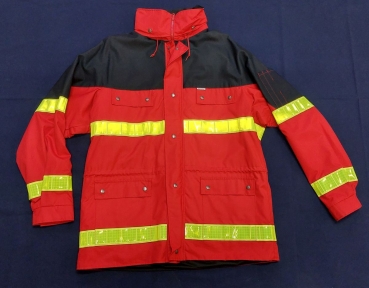 Einsatzanorak dunkelrot/blau, Sonderpreisartikel, dunkelrote Jacke mit Reflexstreifen, Jacke mit FESTEN Armen,