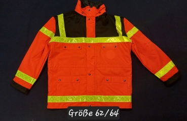 Einsatzanorak leuchtrot, Sonderpreisartikel, leuchtrote Jacke mit Reflexstreifen, günstige Rettungsdienstjacke,