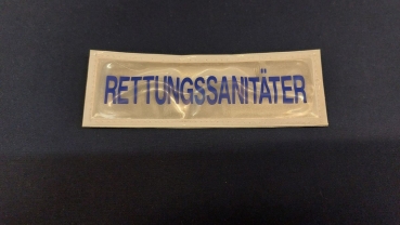 Preview: Brustschild weiss/blau, Sonderpreis, glänzende Brustschilder, Schild Reflex weiss, Brustschilder 15x5 cm,