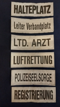 Preview: Brustschild 3M/silber, Sonderpreis, Brustschilder silber, Schild silber 15x5 cm, silbernes Brustschild,