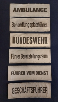 Preview: Brustschild 3M/silber, Sonderpreis, Brustschilder silber, Schild silber 15x5 cm, silbernes Brustschild,