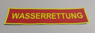 Preview: Rückenschild 3M/gelb, WASSERRETTUNG, Sonderpreisartikel, Rückenschild DLRG-Ausführung, Rückenschild 34x8,5 cm,
