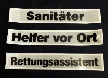 Rückenschilder weiß/schwarz 30x5cm