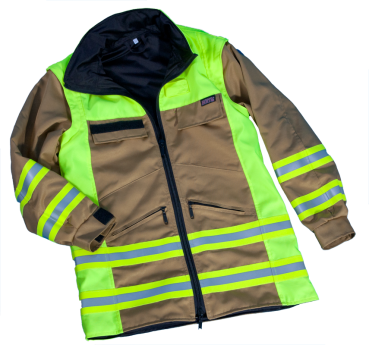 Ausbilderjacke beige/neongelb Art. 7775