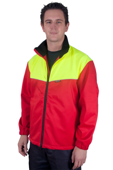 Preview: Softshell-Jacke dunkelrot/neongelb, Wetterschutz, Softshelljacke dunkelrot/gelb,
