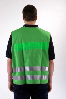 Preview: Kennzeichnungsweste neongrün Art. 8300, Überwurfweste neongrün mit Reflexstreifen,