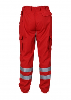Preview: Einsatzhose dunkelrot Art. 8891/S, Rettungsdiensthose, Hose mit Reflexstreifen, dunkelrote Hose,