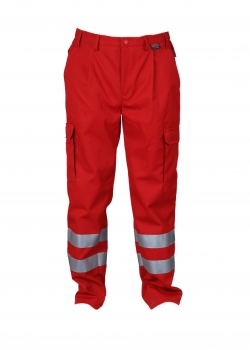 Einsatzhose dunkelrot Art. 8891/S, Rettungsdiensthose, Hose mit Reflexstreifen, dunkelrote Hose,