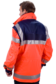 Preview: EINSATZANORAK nach GUV R-2106 feste Arme Art. 9292, Rettungsdienstjacke leuchtrot,