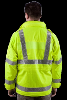 Preview: Einsatzanorak neongelb, Warnjacke neongelb, Sonderpreisartikel, Safty First, Warnschutzjacke, Sicherheit im Straßenverkehr,