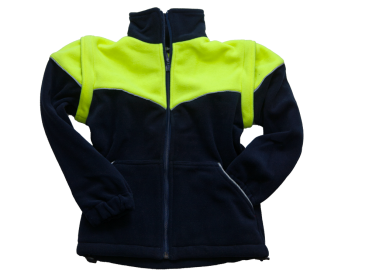 Kinder-Fleecejacke blau/neongelb Art. 9436/S, Kinderfleece-Jacke, Feuerwehr-Kids,