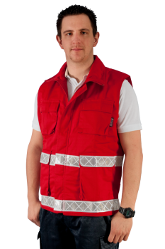 Einsatzweste dunkelrot, Sonderpreis, Weste dunkelrot, Weste mit Reflexstreifen, Reflektor Weste, wattierte Weste,