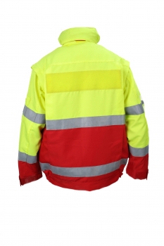 Preview: Einsatzanorak dunkelrot/neongelb , Einsatzjacke, Rettungsdienstjacke, Notarztjacke, Sichtbarkeit