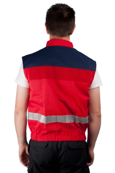 Preview: Einsatzweste dunkelrot/blau (wattiert) Art. 9513/K