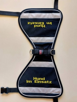 Preview: 2-ZEILIGE BESTICKUNG für Kenndecken, NUR AUFSCHRIFT, individuelle Beschriftung für Hundewesten, 2-zeiliger Sondertext,