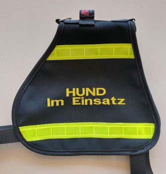 Preview: 2-ZEILIGE BESTICKUNG für Kenndecken, NUR AUFSCHRIFT, individuelle Beschriftung für Hundewesten, 2-zeiliger Sondertext,