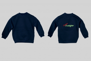 Kinder-Sweatshirt blau, Fire-Fighter, Feuerwehr Nachwuchs, Jugendfeuerwehr, Sweatshirt für Kids, Kinderfeuerwehr,