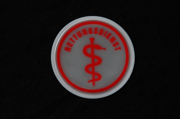 Preview: Embleme reflektierend weiß/rot, Sonderpreisartikel, Embleme auf Klett, reflektierende Abzeichen,