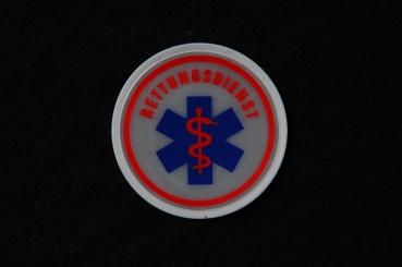 Preview: Embleme reflektierend weiß, RD-Emblem, Sonderpreis, Sanitäter-Emblem, reflektierende Embleme auf Klett, Star of Life Emblem zum Schnäppchenpreis,