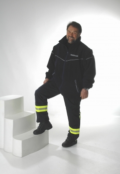 Preview: Ausbilderhose THL Art. 1076/GSG/TR, dunkelblaue Feuerwehrhose, Feuerwehrhose mit Reflexstreifen, GSG-Streifen,