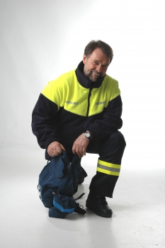 Fleece-Windsafe dunkelblau/neongelb, , winddichte Fleecejacke, Outdoor-Jacke, Windbreaker,