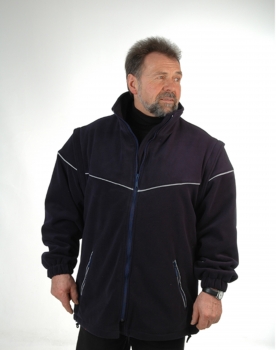 Preview: Fleece-Windsafe dunkelblau, BRK-Fleece, Windbreaker, DRK-Fleece, winddichte Fleecejacke, Fahrdienst, Outdoor-Jacke,