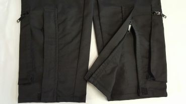 Preview: Stretch-Fly schwarz Art. 8564, schwarze Hose mit praktischen Taschen, Reißverschlusstaschen an den Oberschenkeln,