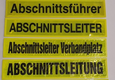 Rückenschild gelb/schwarz A-K