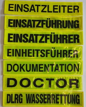 Preview: Rückenschild gelb/schwarz A-K