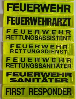 Preview: Rückenschild gelb/schwarz A-K