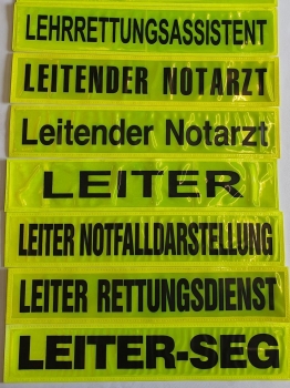 Rückenschild gelb/schwarz L-Z