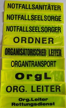 Preview: Rückenschild gelb/schwarz L-Z