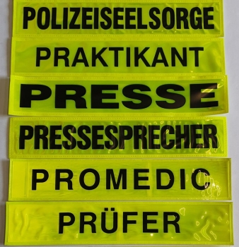 Preview: Rückenschild gelb/schwarz L-Z