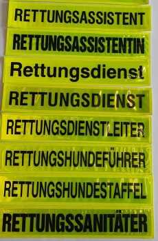 Rückenschild gelb/schwarz L-Z