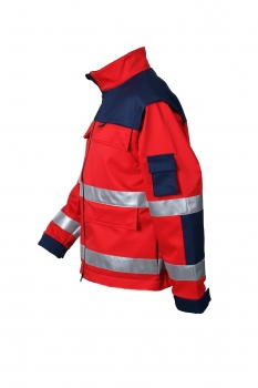 Preview: Softshell-Jacke dunkelrot/blau, Wetterschutzjacke, Softshelljacke mit abnehmbaren Armen, Softshell-Weste, Softshell mit Reflexstreifen,