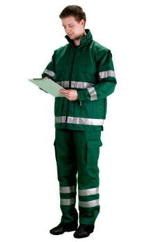 Preview: Einsatzhose bottlegreen Art. 8391/S, Hose mit Reflexstreifen, dunkelgrüne Hose,