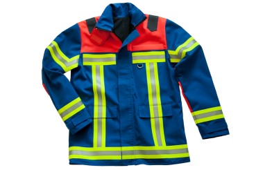 Fire-Kids-Jacke flou. blau/leuchtrot Art. 8275, Kinderjacke mit Reflexstreifen,