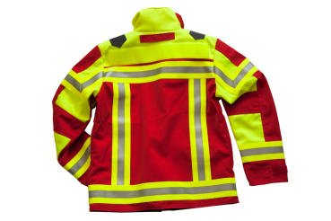 Preview: Fire-Kids-Jacke dunkelrot/neongelb Art. 9870, Feuerwehr-Kids, Jacke mit GSG-Streifen, Feuerwehrnachwuchs, Jugendfeuerwehr,