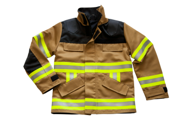 Preview: Fire-Kids-Jacke beige/schwarz Art. 9975, Jacke in PBI-Gelb, Feuerwehrjacke für Kids, Jugendfeuerwehr,