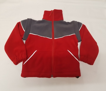 Kinder-Fleecejacke dunkelrot/grau Art. 9837/S, Kinderfleece-Jacke, Poloarfleece, Fleecejacke für Kinder,